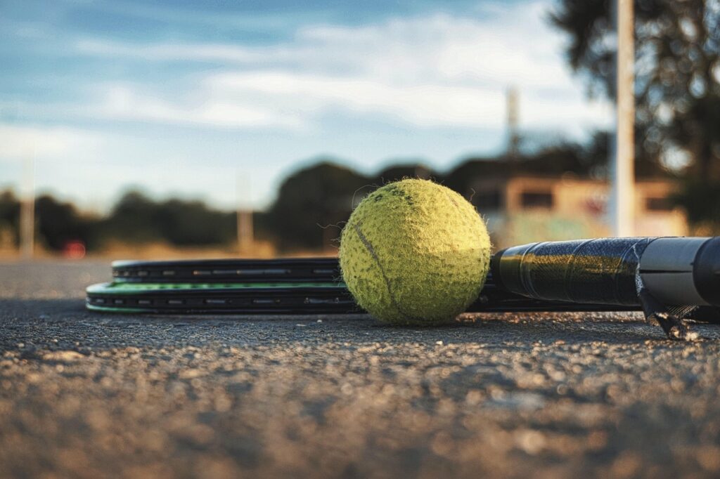 Tennis player on court during a tournament
