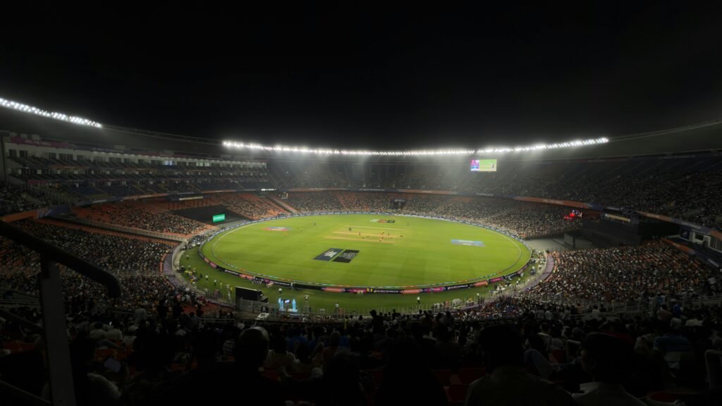 ICC T20 World Cup cricket stadium night crowd