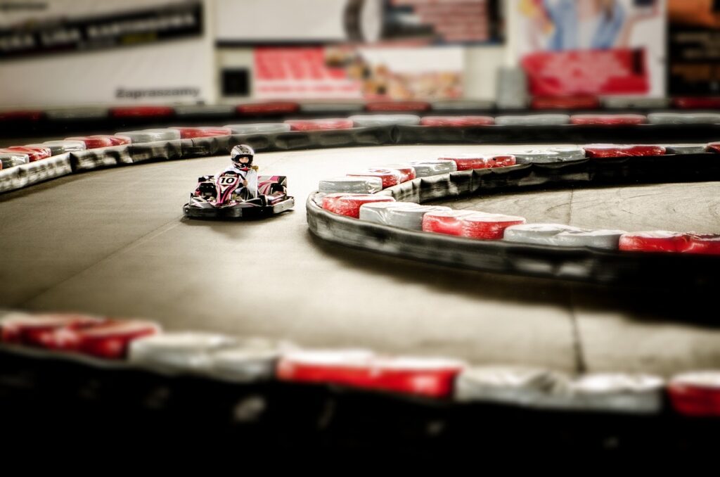 Formula 1 tracks — racing circuit corner viewed from above